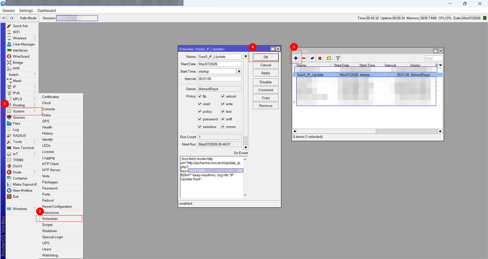 طريقه وضع Script داخل scheduler